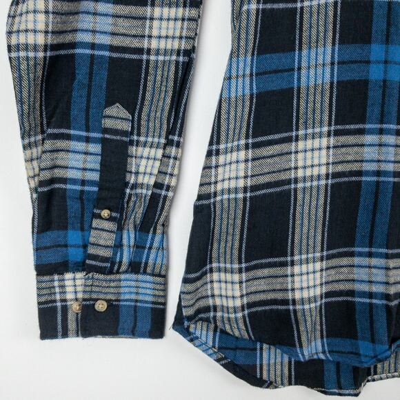 Mountain Ridge Flannel Men's 2XL Button Down Long Sleeve Plaid Blue Black White - Picture 7 of 12